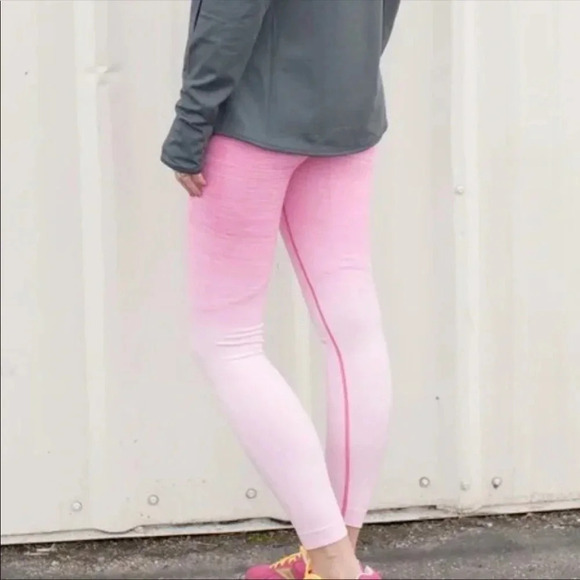 Pink Ombre High Waist Leggings | Seamless Workout Yoga Pants - Picture 6 of 10
